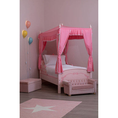 Pink and White Star Rug