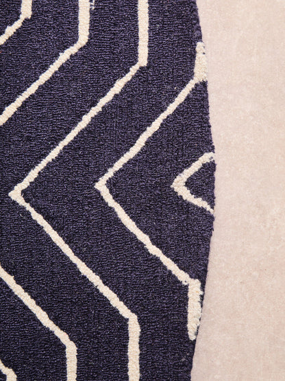 Bosie Moyo Blue And White Round Rug