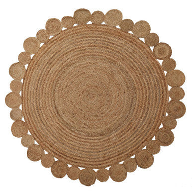 Bosie Demir Round Jute Rug with Circular Edges