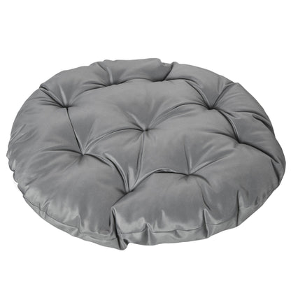 Outsunny 360\'c2\'b0 Swivel Rattan Papasan Moon Bowl Chair Round Lounge Garden Wicker Basket Seat with Padded Cushion Oversized for Outdoor Indoor, Grey