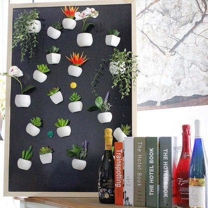 Succulent Plant Fridge Magnets Label Mini Bonsai Magnet Button Potted Simulation Plant Refrigerator Message Sticker Home Decor