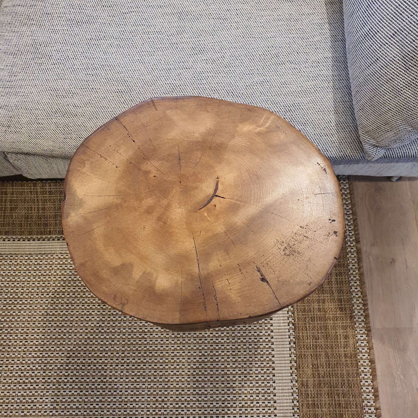 Ash Wood Round Chunky Coffee Table