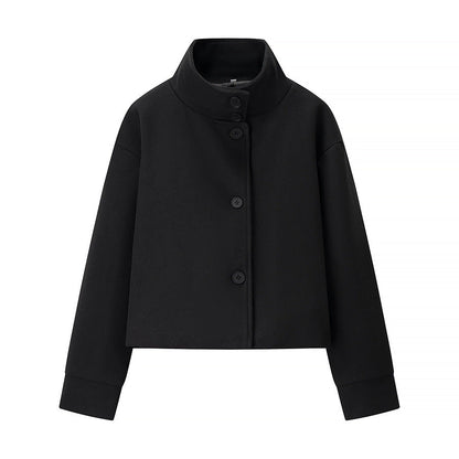 Commuter's All-matching Stand Collar Breasted Woolen Coat