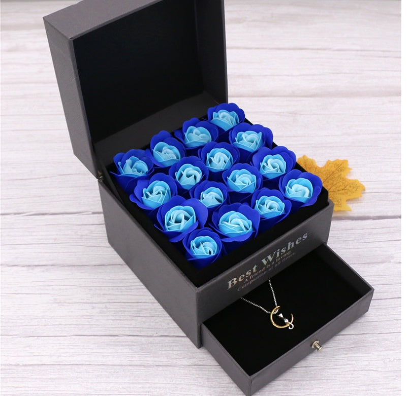 Soap flower Valentine's Day gift double drawer box rose flower creative gift Christmas
