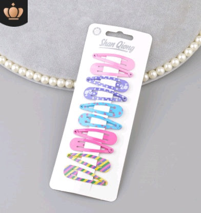 Children's water drop BB clip 5 cm solid color thick BB clip star love printing BB clip Liu seaside clip