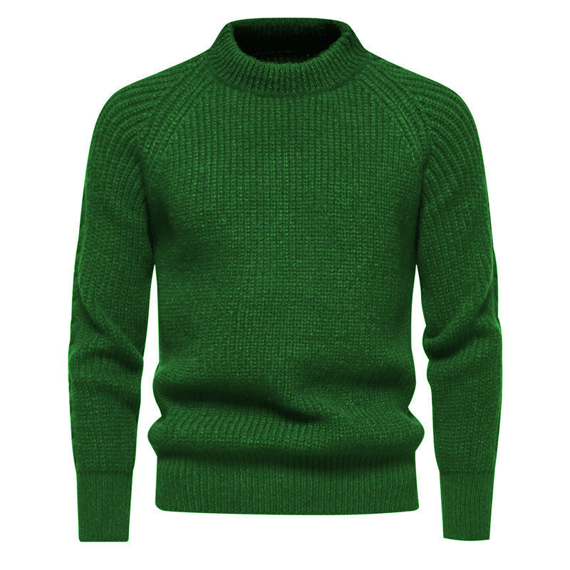 Men's Solid Color Round Neck Sweater