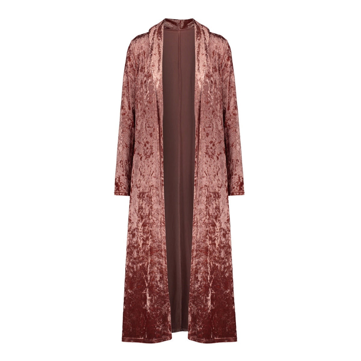 Long sleeve plus length velvet trench coat