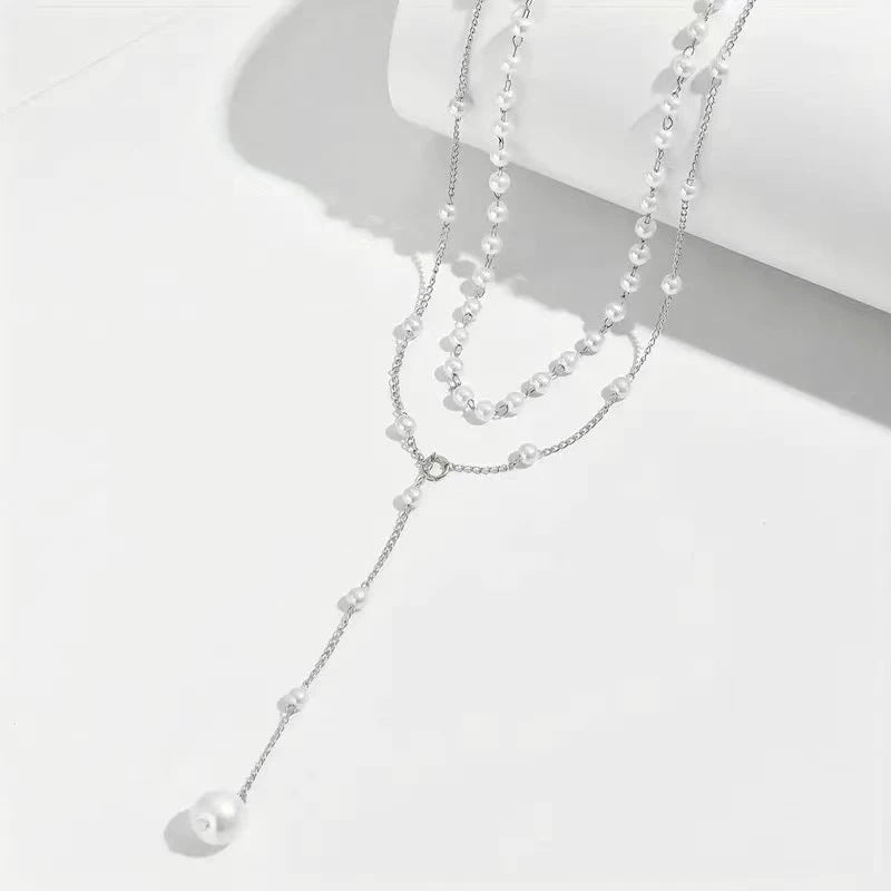 Pearl Double Layer Twin Pearl Necklace