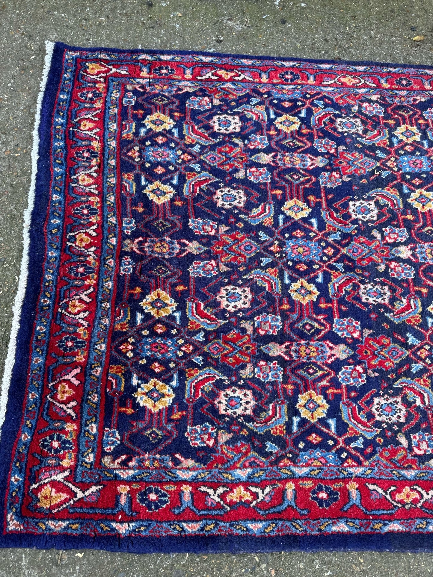 Vintage Handmade Wool Rug / Arak Sourak Sarough/ Handmade 300cm x 133cm