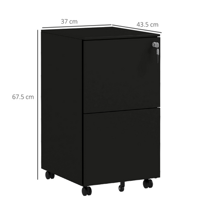 Vinsetto Steel File Cabinet with Lock and Hanging Bar for Letter A4 Legal Size