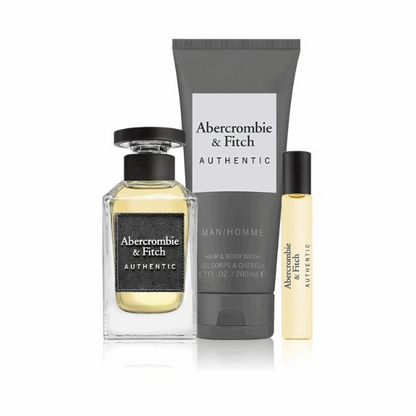 Abercrombie & Fitch Authentic Man Gift Set (Eau De Toilette 100ml  Eau De Toilette 15ml  Hair & Body Wash 200ml)