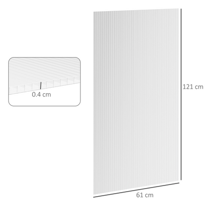 Outsunny 14 Pieces Twin-Wall Greenhouse Polycarbonate Sheets, 121 x 61 x 0.4cm