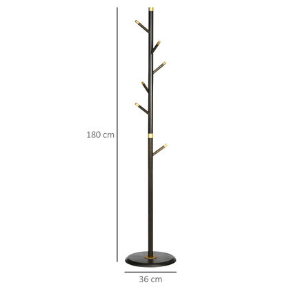 Freestanding Coat Rack Stand Industrial Coat Hanger with 6 Hooks for Hallway