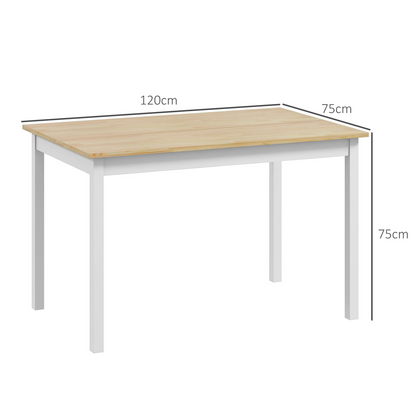 HOMCOM Dining Table Farmhouse Kitchen Table w/ Wood Frame for Dining Room