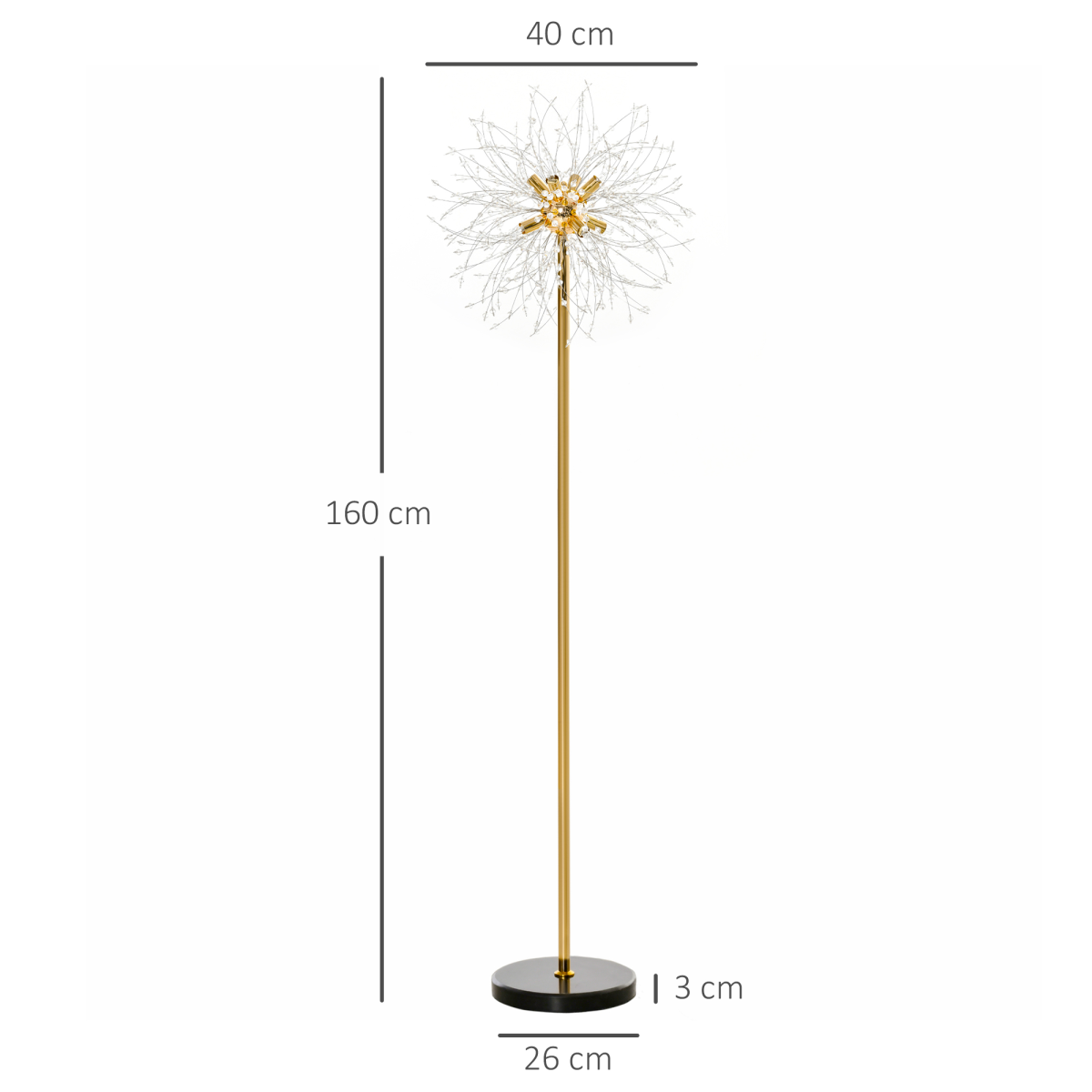 HOMCOM Modern Floor Lamp with Dandelion-like Lampshade for Bedroom