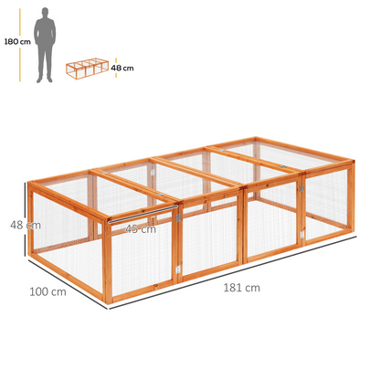 New Rabbit Hutch Cage with Run and Play Space Mesh Wire Safety for Outdoor