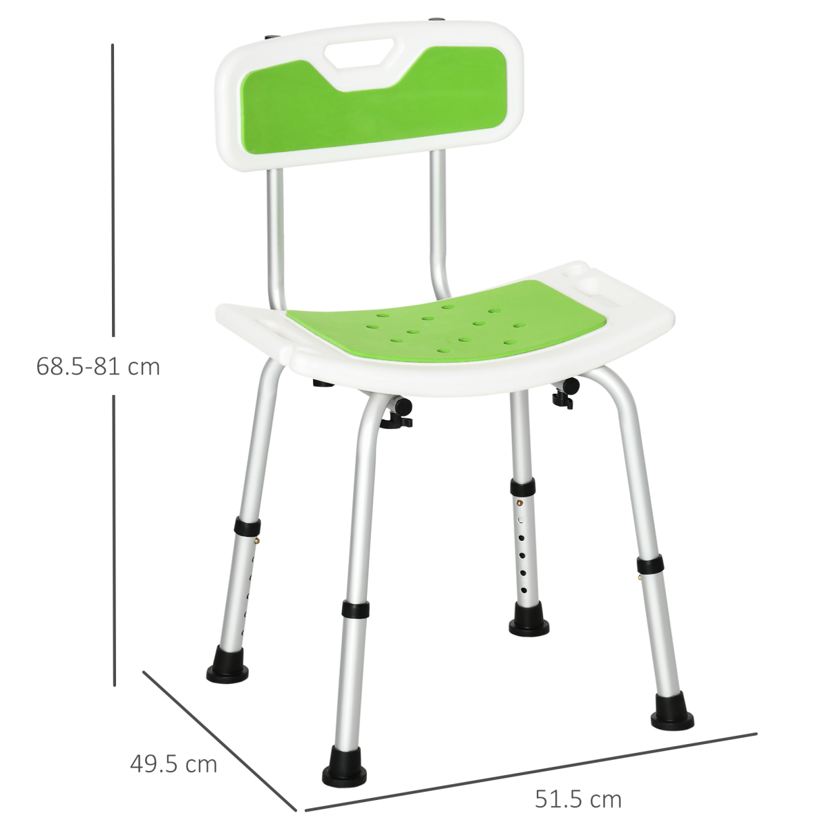 Shower Stool for the Elderly and Disabled, Adjustable Shower Stool HOMCOM