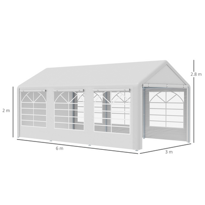 20 x 10  Car Tent Outdoor Car Canopy Shelter Water-Resistant Sidewall White