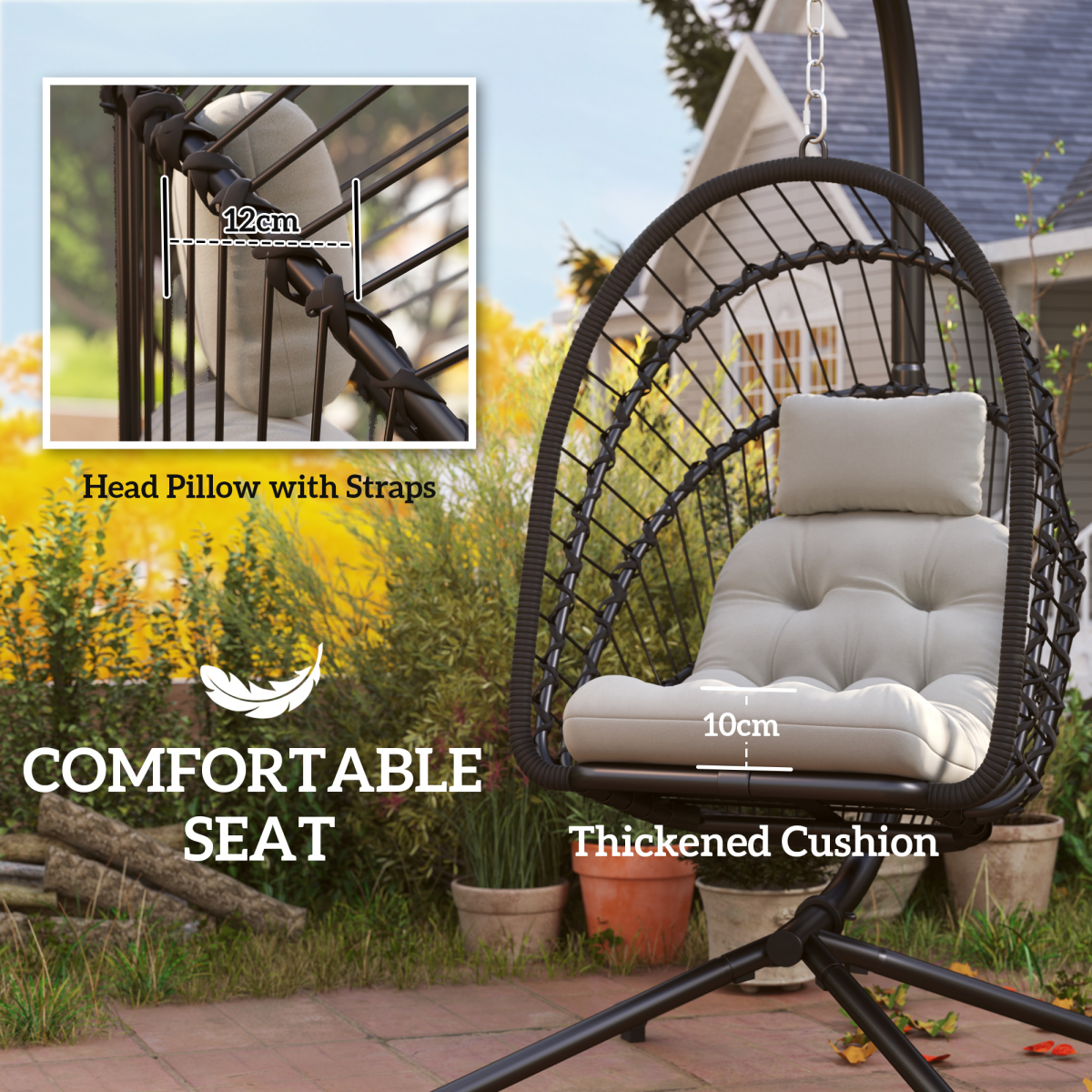 Durable Powder Coated Steel Frame Garden Storage Basket & Seat
