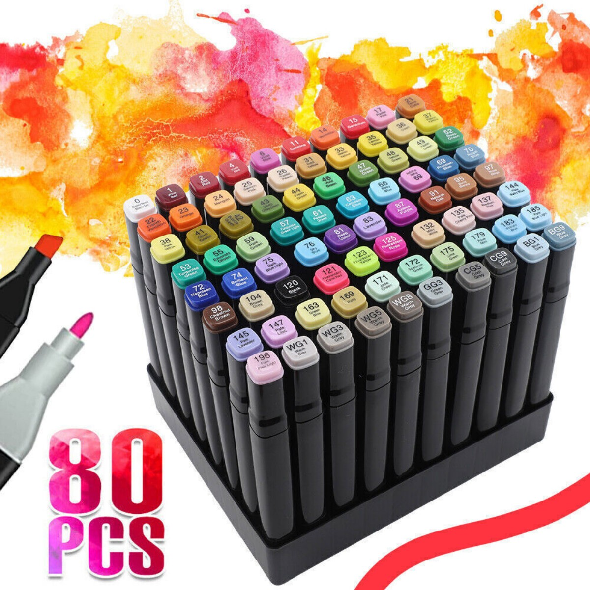 80 Farbe Acrylstifte Marker Set Permanent Pen Für DIY Graffiti Sketch Dual Pen