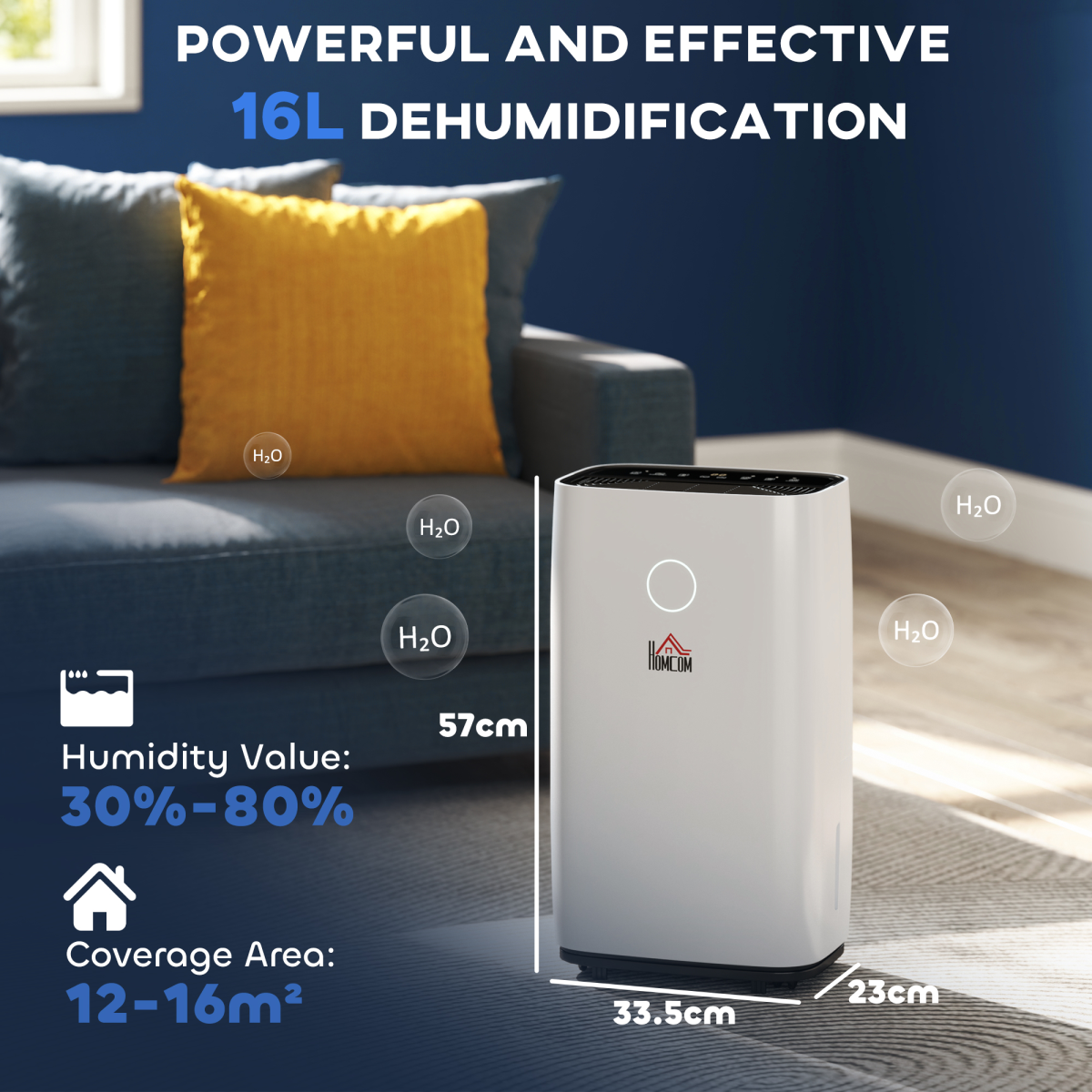 16L/Day 4000ML Portable Quiet Dehumidifier Home Laundry Room Electric Moisture