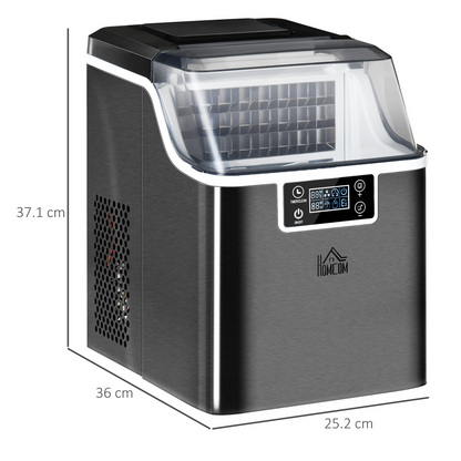 HOMCOM Counter Top Ice Maker Machine with Adjustable Cube Size Scoop Black