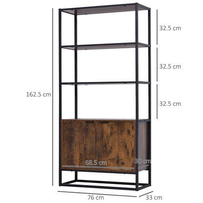 Storage Cabinet with 3 Open Shelves Cupboard for Livingroom Bedroom