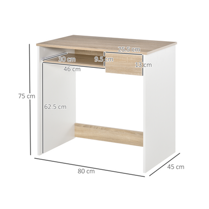 Compact Computer Table Oak