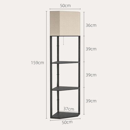 Corner Floor Lamp with Shelves, Modern Standing Lamps for Living Room Bedroom