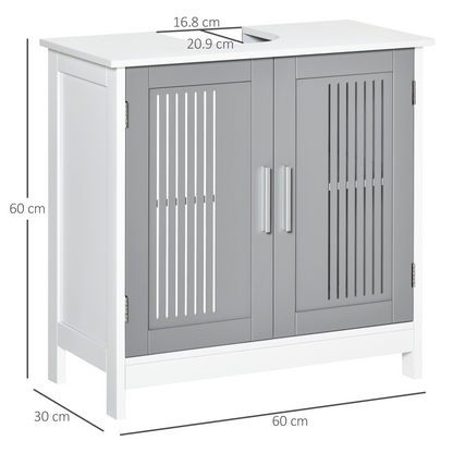 Modern Under Sink Cabinet with 2 Doors, Bathroom Vanity Unit, White