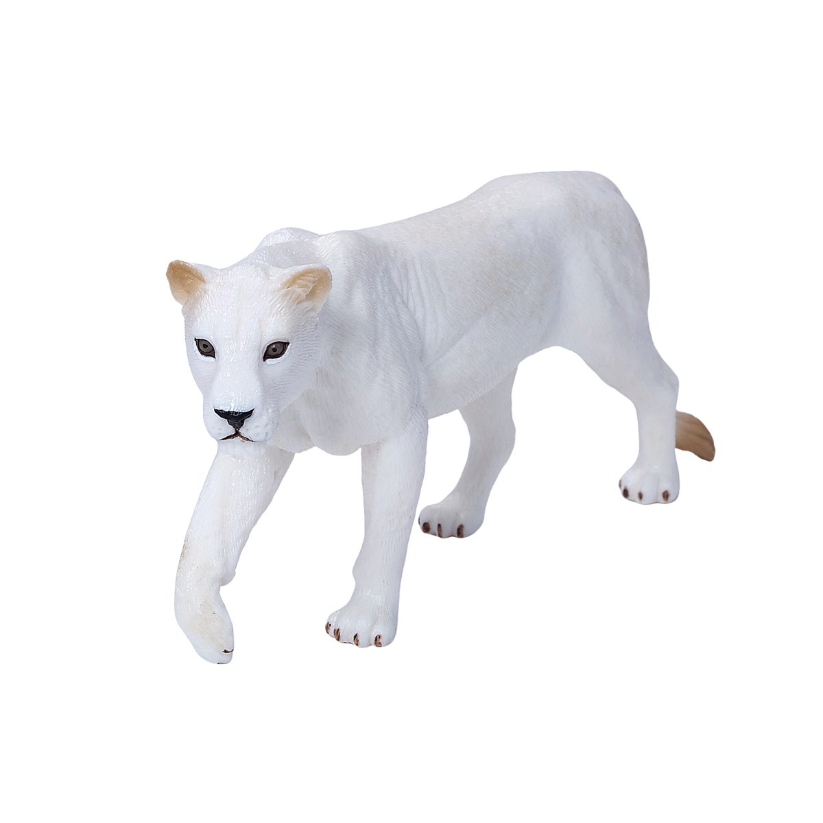 White Lioness Toy  Realistic Big Cat Model