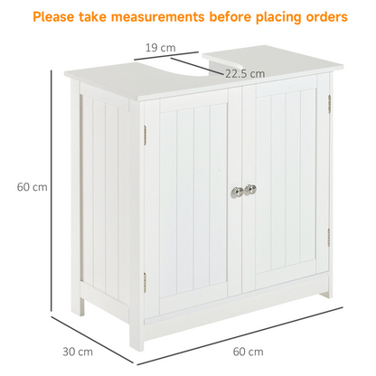HOMCOM Basin Sink Vanity Cabinet Toilet Bathroom Shelf Door Storage Wooden