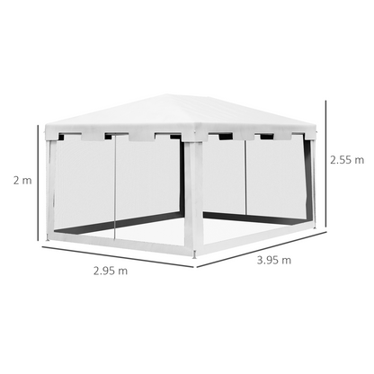 Outsunny 4 x 3m Party Tent Waterproof Garden Gazebo Canopy Wedding Cover Shade