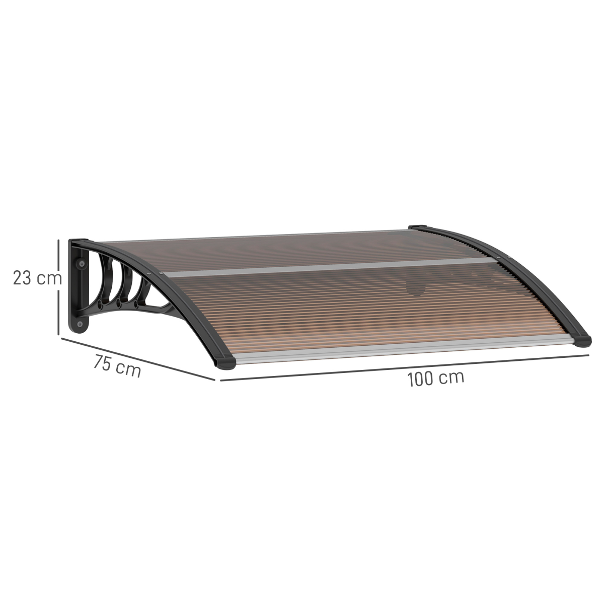 Outsunny Outdoor Window Door Canopy Fixed Awning Porch UV Water Cover Brown