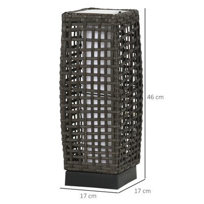 Outsunny Outdoor Rattan Solar Lantern wtih Auto On/Off Solar Powered LED Lights
