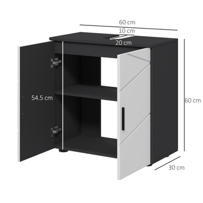 kleankin Bathroom Vanity Unit, Under Sink Cabinet with Shelf, Light Grey
