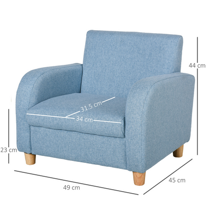 Child Armchair Wood Frame w/ Cushion Padding Seat Low-Rise Bedroom