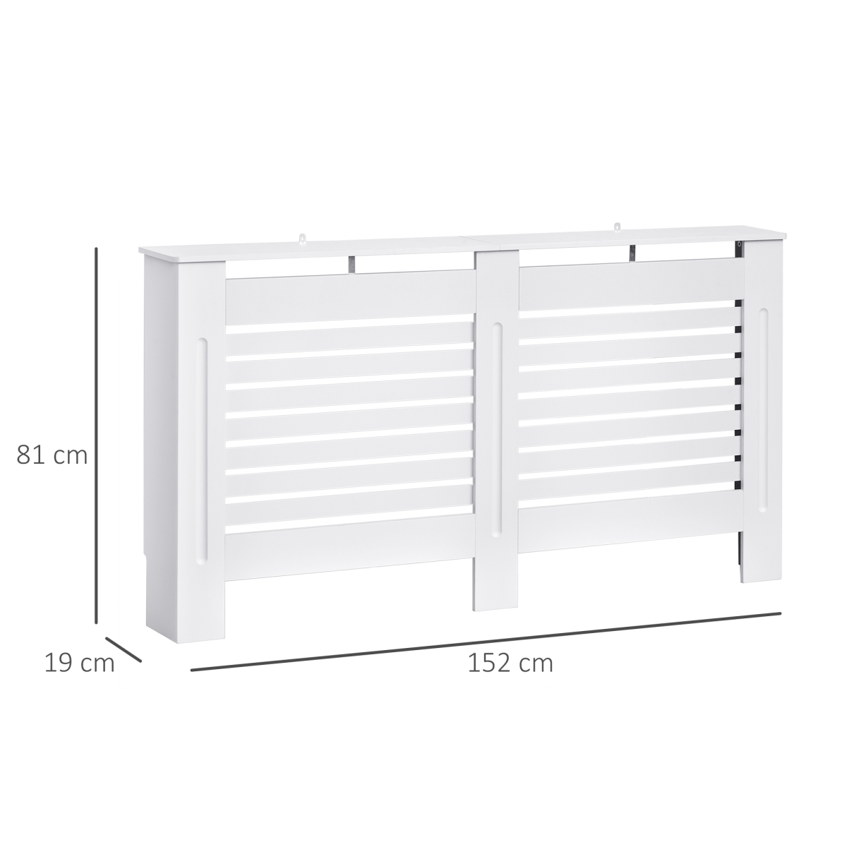 MDF Radiator Cover, 152 cm L-White