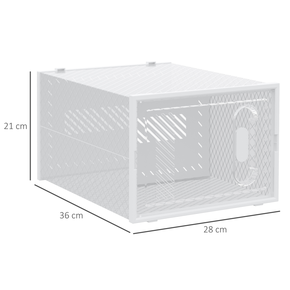 18PCS Clear Shoe Box, Plastic Stackable UK/EU Size up to 12, 28 x 36 x 21cm