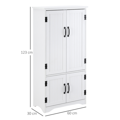 Modern Freestanding Storage Hutch Furniture with 2 Large Doors and 2 Small Doors