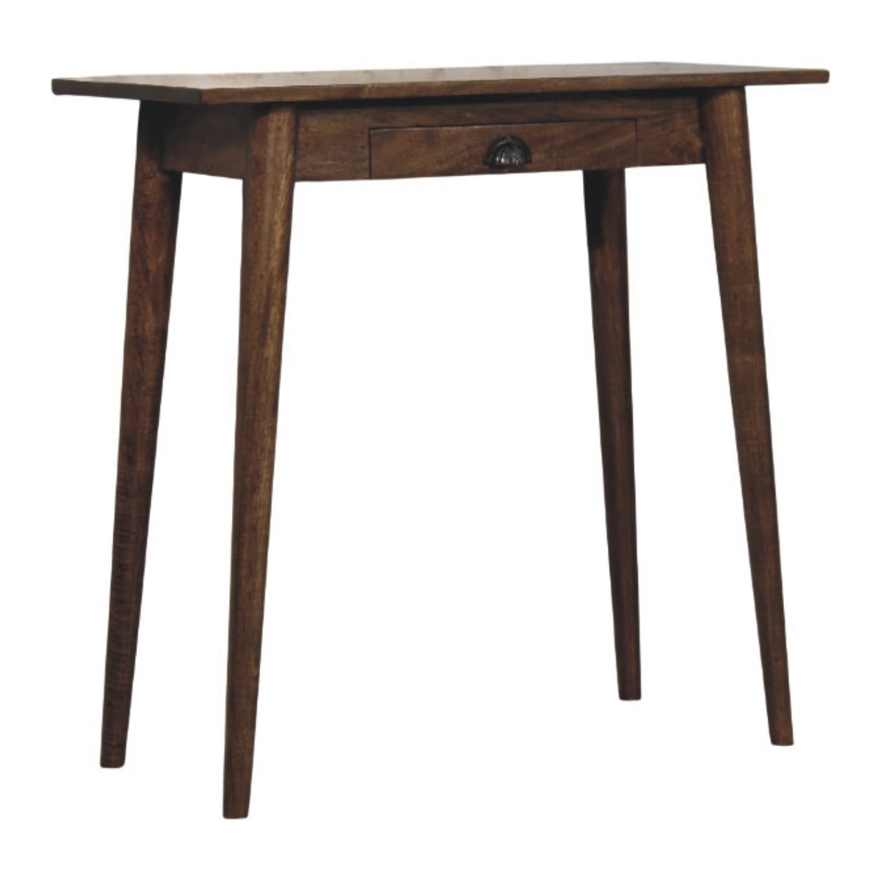 Artisan Furniture Solid Wood Nordic Writing Desk in Classic Grey, 1 Drawer, Brown