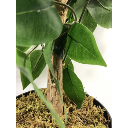 120cm Artificial Ficus Tree / Plant - Large Bushy Shape Copper Metal Planter