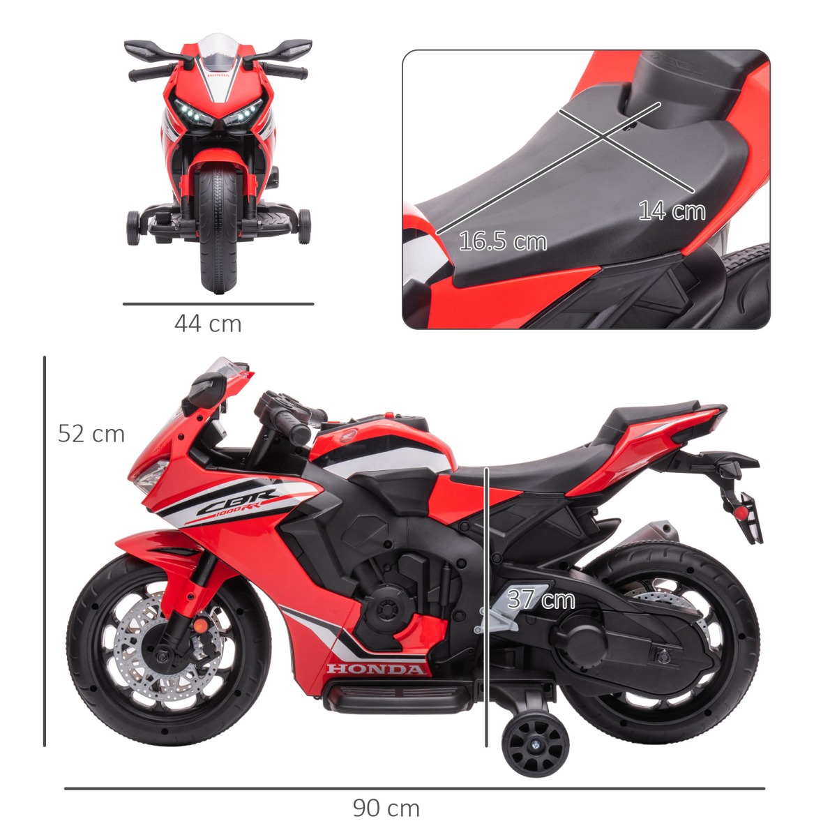 Honda Licensed 6V Kids Electric Motorbike Ride On Car for 3-5 Years Red HOMCOM