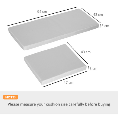 Seat Cushion Pads for Rattan Furniture, 3 PCs Garden Furniture Cushions, Grey