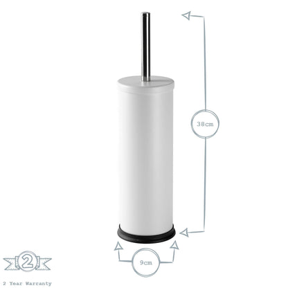 Matt Black Round Stainless Steel Toilet Brush & Holder