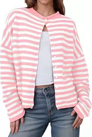 European And American Commuters' Knitted Shirt Soft Glutinous Stripes