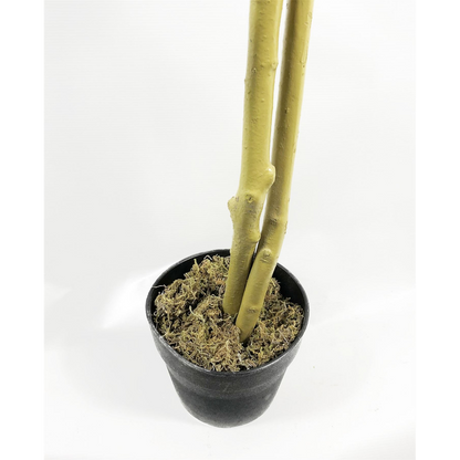 120cm (4ft) Artificial Red Ficus Tree With Gold Metal Planter