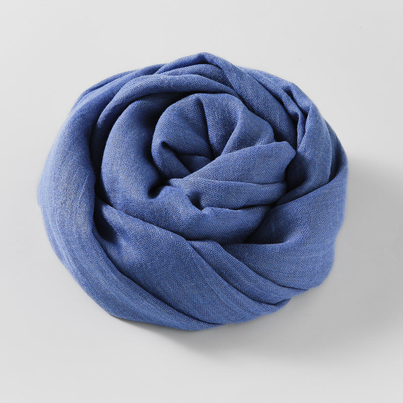 Artistic Sunscreen Solid Color Cotton And Linen Scarf