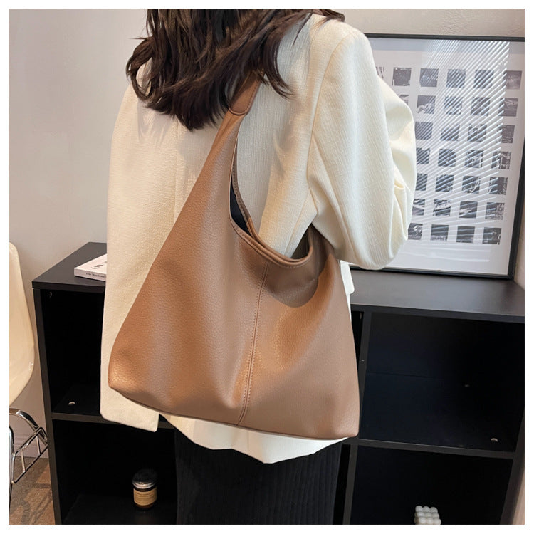 Women's Soft Leather Underarm Son Mother Shoulder Bag