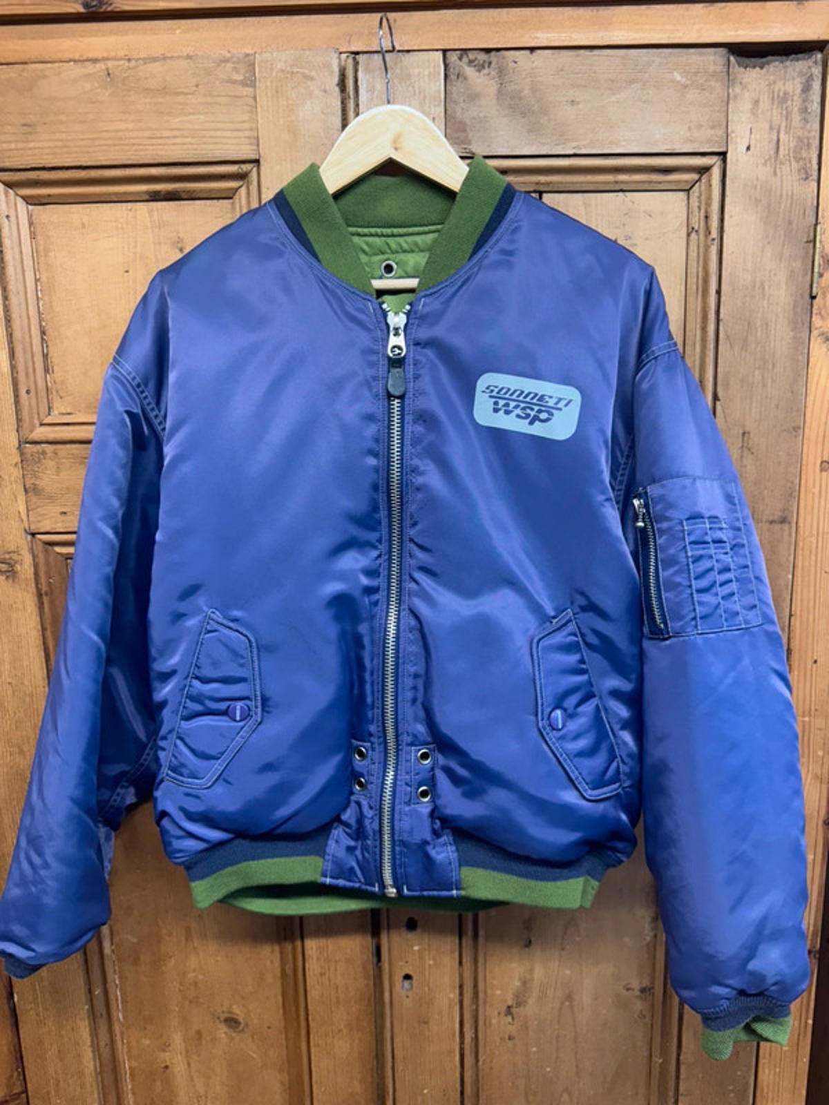 Original 90s Sonneti Bomber Jacket Reversible Rave Coat Unisex Men’s Womens